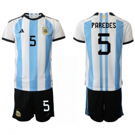 Argentina Leandro Paredes 5 Børn Hjemme VM 2022 - Fodboldtrøjer (S/S)